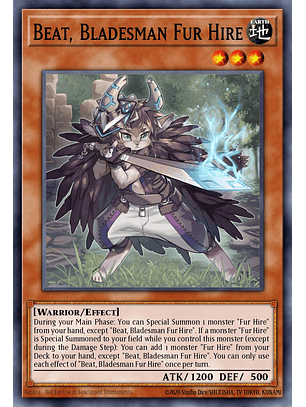 Beat, Bladesman Fur Hire - MZMU-EN087 - Rare 1st Edition