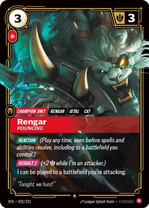 Rengar - Pouncing - 025/221 - Rare (Inglés Foil NM)