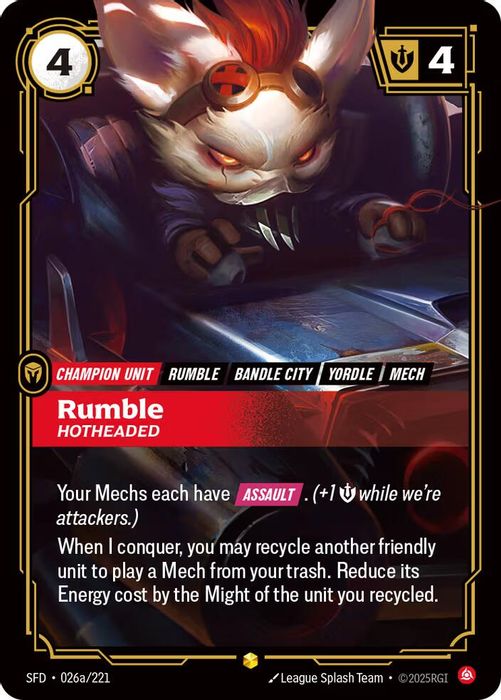 Rumble - Hotheaded - 026/221 - Rare (Inglés Foil NM)