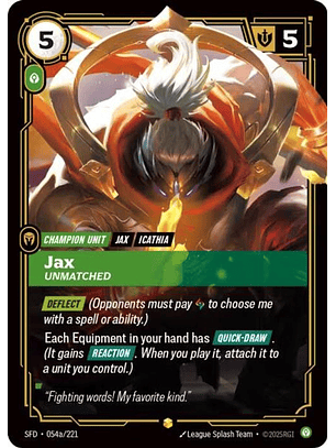 054a/221 (Alternate Art) Jax - Unmatched
