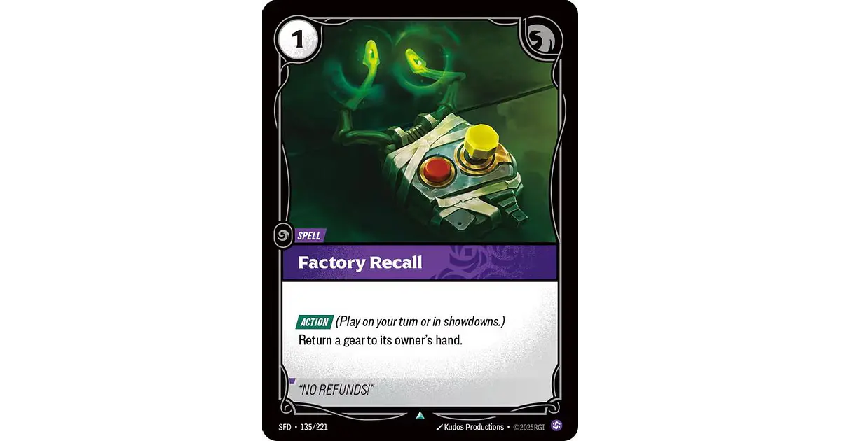 135/221 U Factory Recall