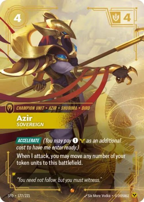 Azir - Sovereign - 177/221 - Epic (Inglés Foil NM)