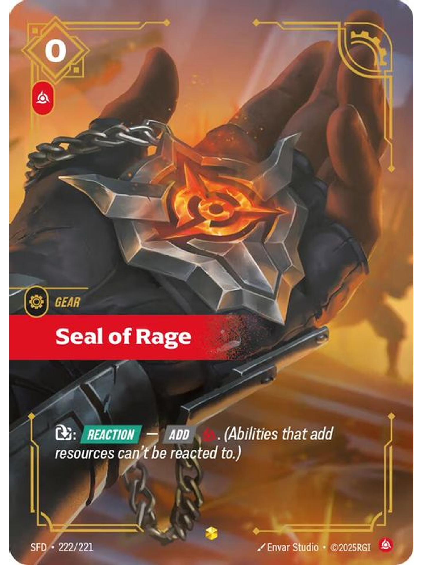 222/221 (Alternate Art) Seal of Rage (Overnumbered) 1
