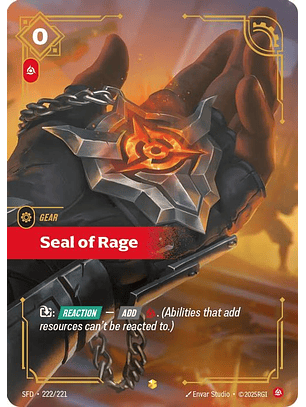 222/221 (Alternate Art) Seal of Rage (Overnumbered)