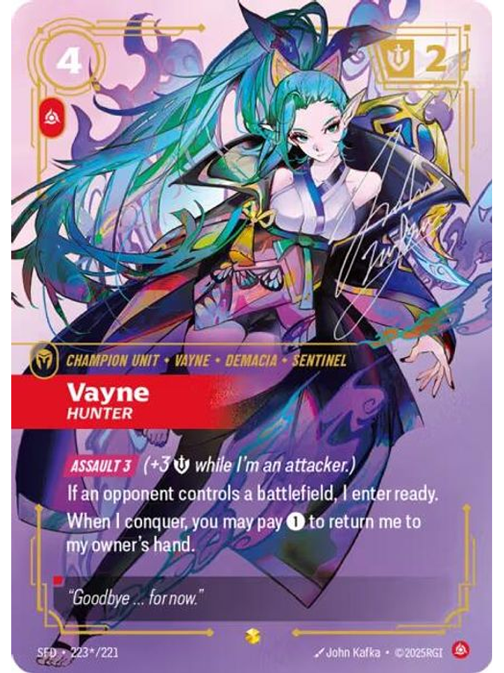 223*/221 (Alternate Art) Vayne - Hunter (Signature) 1