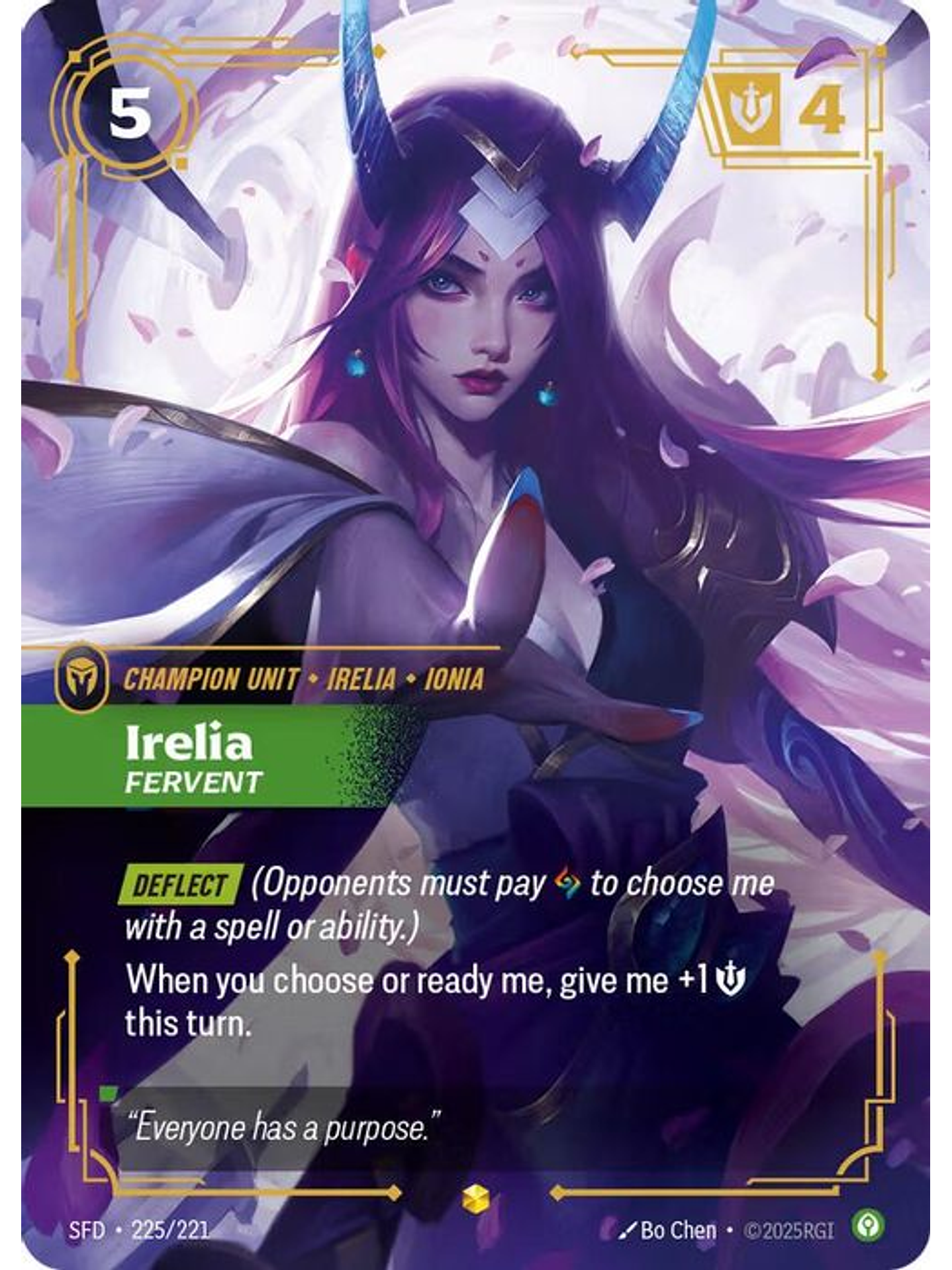 225/221 (Alternate Art) Irelia - Fervent (Overnumbered) 1