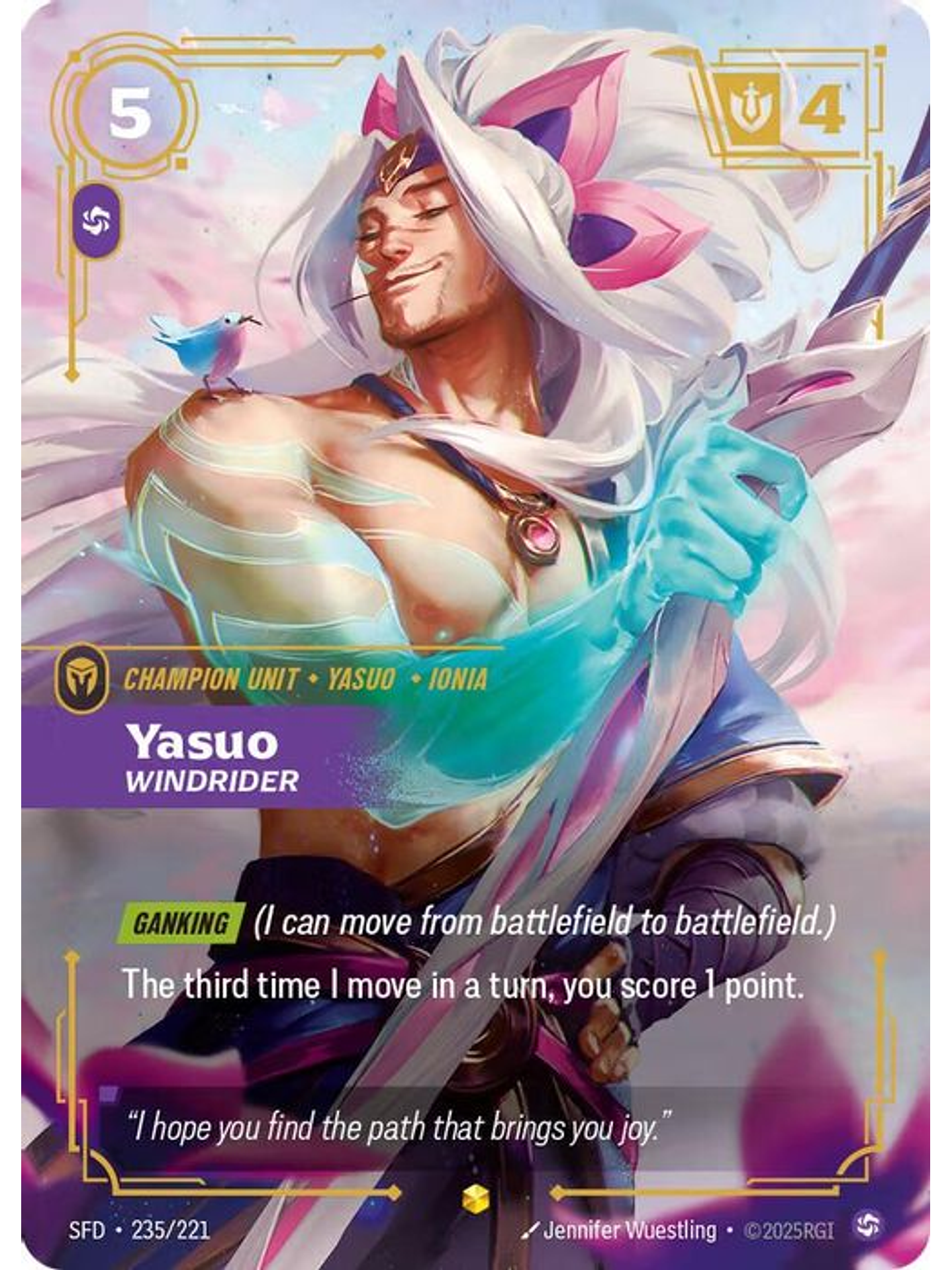 235/221 (Alternate Art) Yasuo - Windrider (Overnumbered) 1