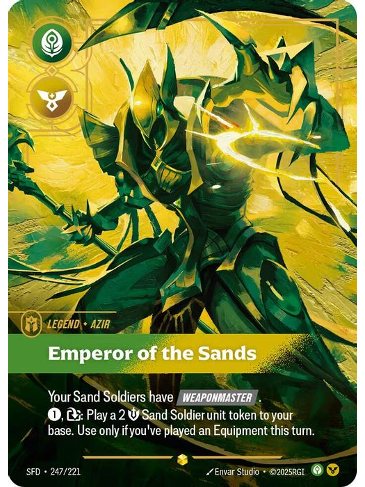 247/221 (Alternate Art) Azir - Emperor of the Sands (Overnumbered) 1