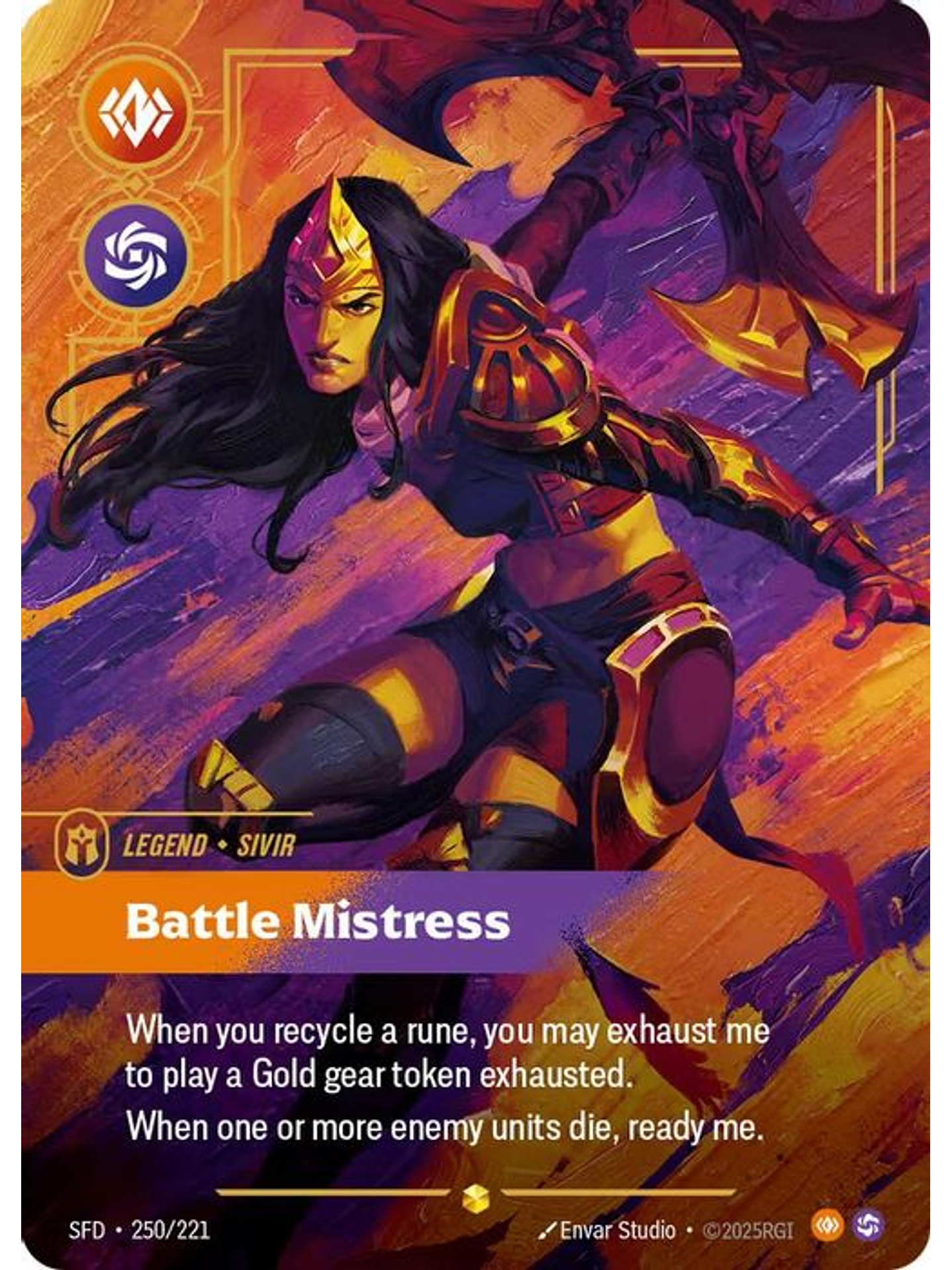 250/221 (Alternate Art) Sivir - Battle Mistress (Overnumbered) 1