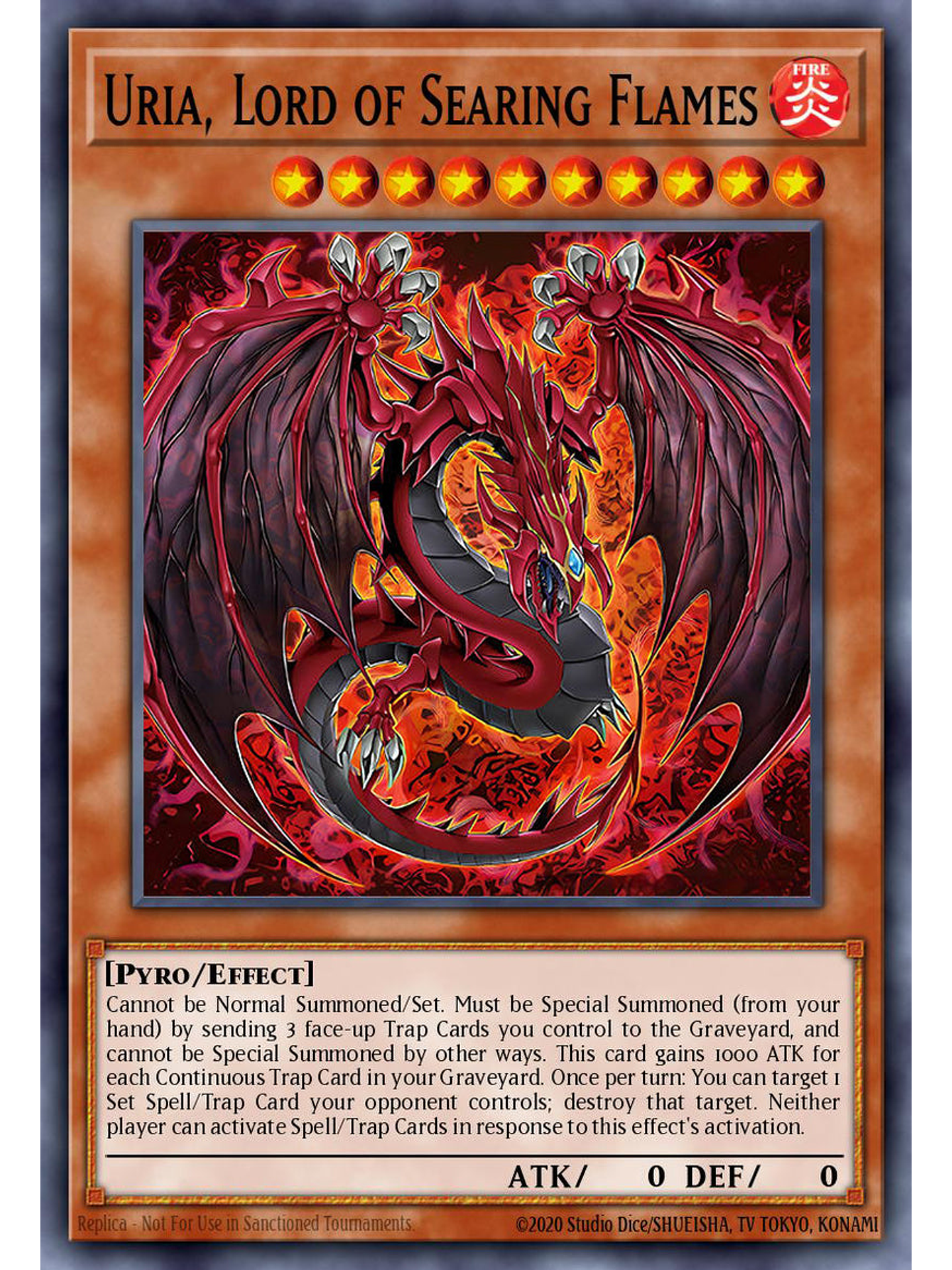 Uria, Lord of Searing Flames - MZMU-EN000 - Starlight Rare 1st Edition 1