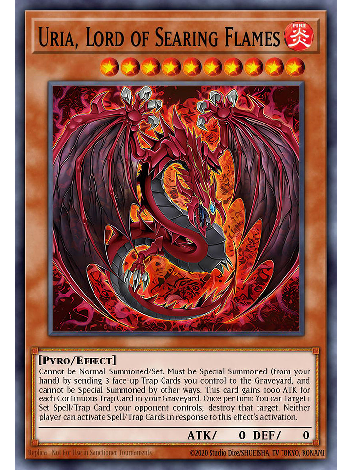Uria, Lord of Searing Flames - MZMU-EN000 - Starlight Rare 1st Edition 1