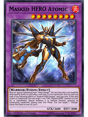 Masked HERO Atomic - MZMU-EN016 - Super Rare 1st Edition