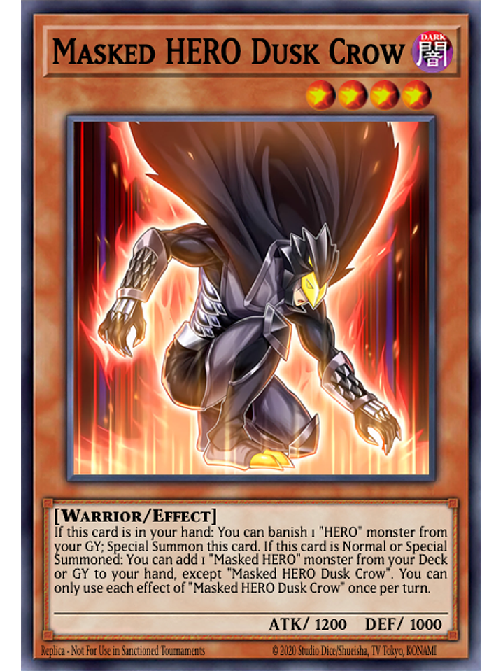 Masked HERO Dusk Crow - MZMU-EN014 - Super Rare 1st Edition 1