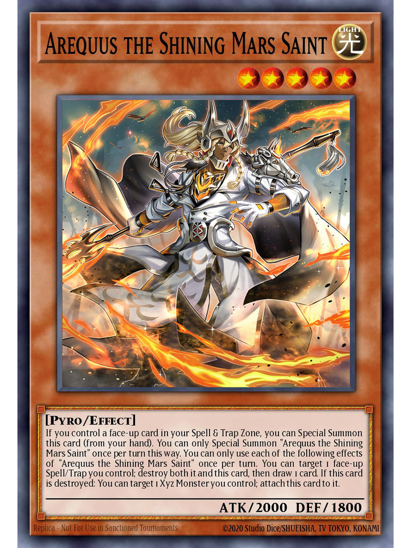 Arequus the Shining Mars Saint - MZMU-EN051 - Super Rare 1st Edition 1