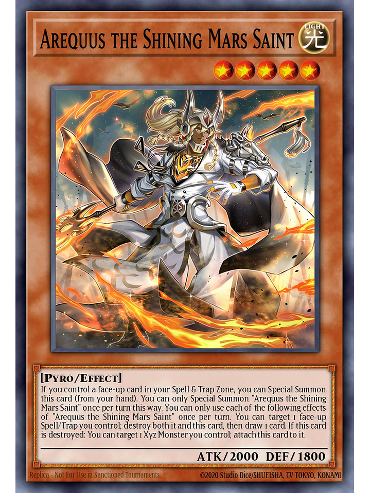 Arequus the Shining Mars Saint - MZMU-EN051 - Super Rare 1st Edition 1