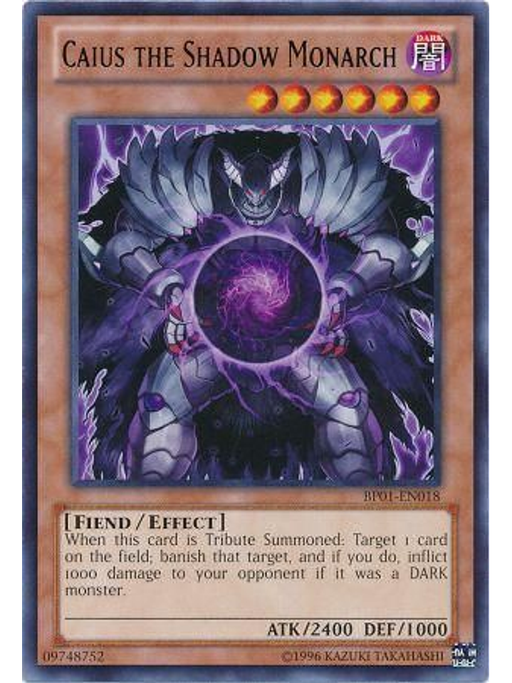 Caius the Shadow Monarch - BP01-EN018 - Rare Unlimited 1