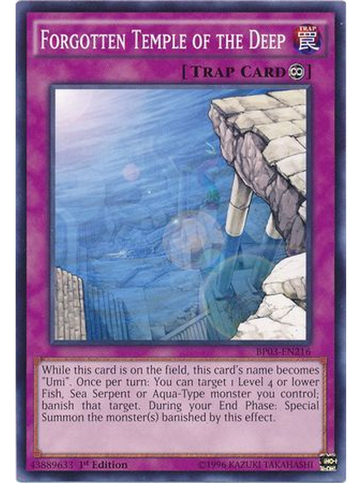 Forgotten Temple of the Deep - BP03-EN216 - Common 1st Edition 1