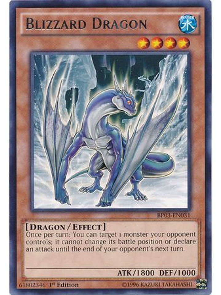 Blizzard Dragon - BP03-EN031 - Rare 1st Edition 1