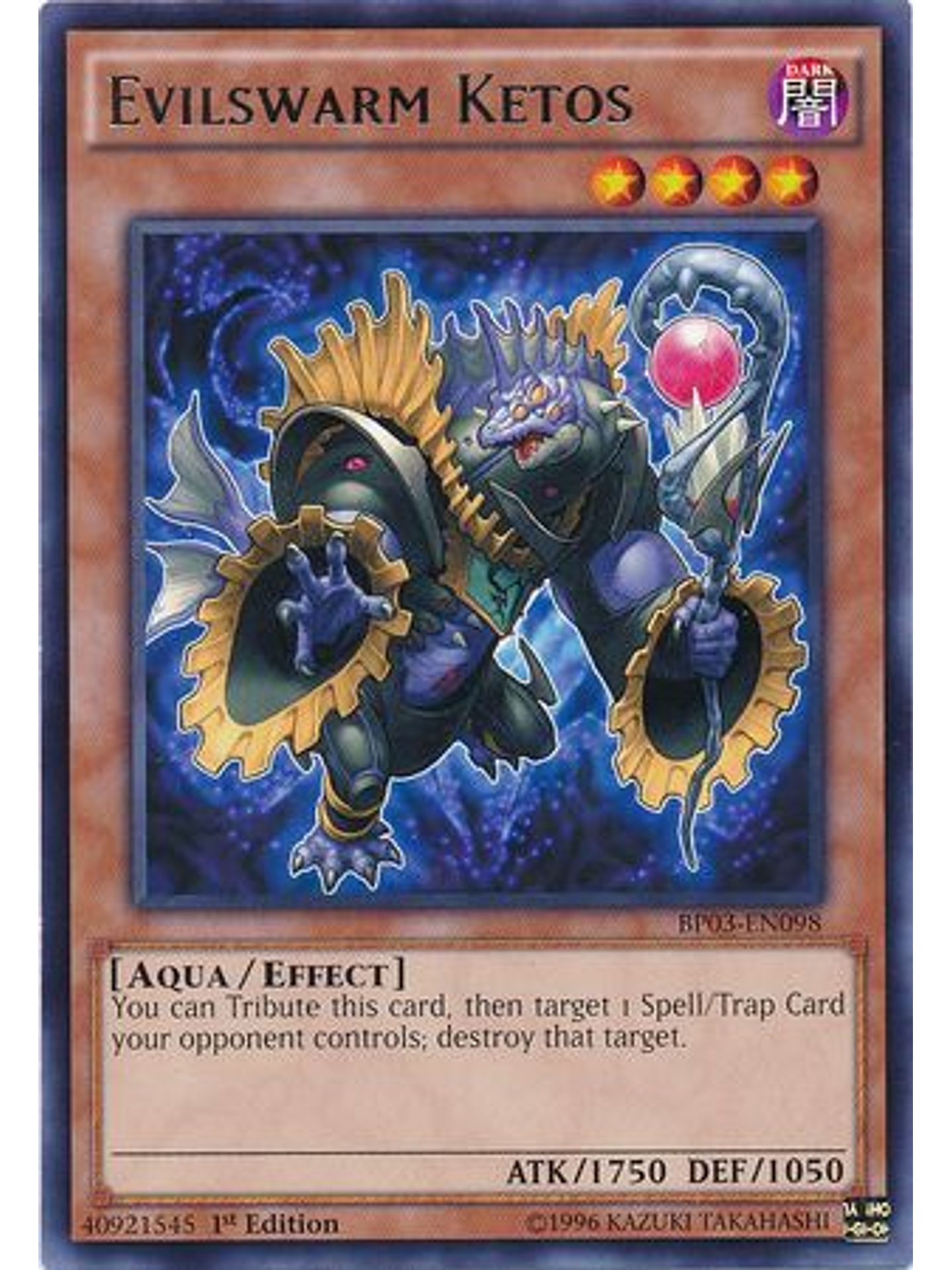 Evilswarm Ketos - BP03-EN098 - Rare 1st Edition 1