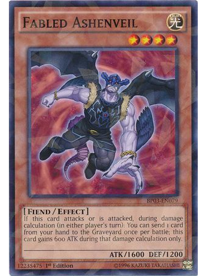 Fabled Ashenveil - BP03-EN079 - Shatterfoil Rare 1st Edition 1