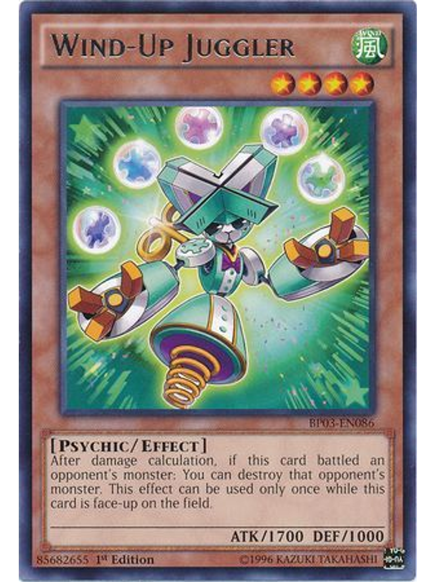Wind-Up Juggler - BP03-EN086 - Rare 1st Edition 1