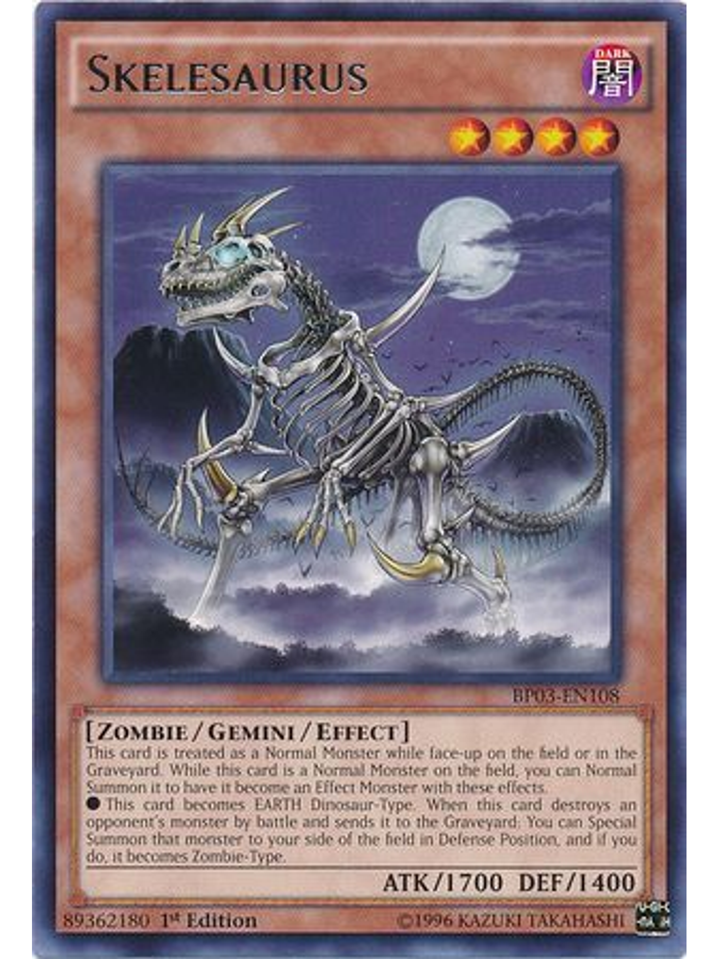 Skelesaurus - BP03-EN108 - Rare 1st Edition 1