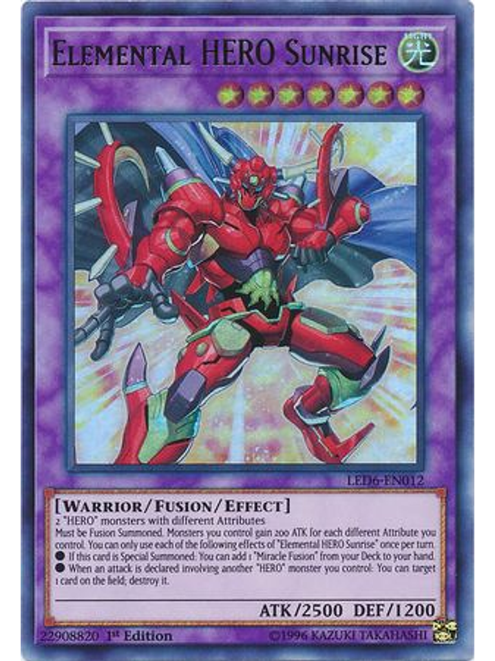 Elemental HERO Sunrise - LED6-EN012 - Ultra Rare 1st Edition 1