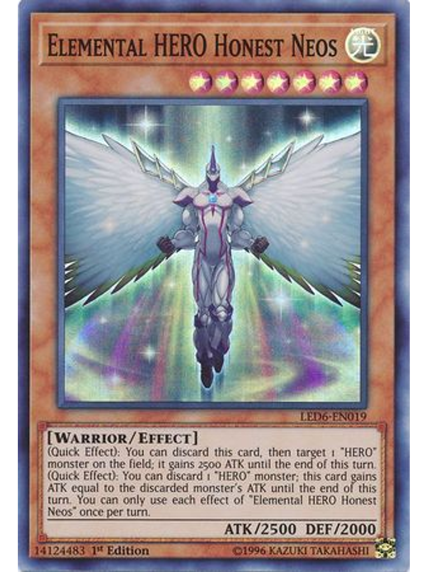 Elemental HERO Honest Neos - LED6-EN019 - Super Rare 1st Edition 1