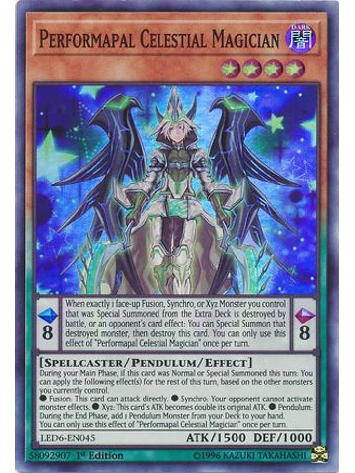 Performapal Celestial Magician - LED6-EN045 - Super Rare 1st Edition 1