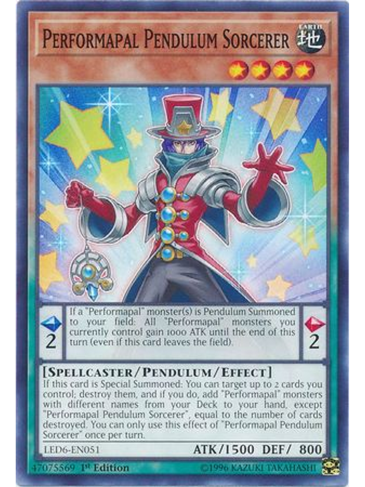 Performapal Pendulum Sorcerer - LED6-EN051 - Common 1st Edition 1