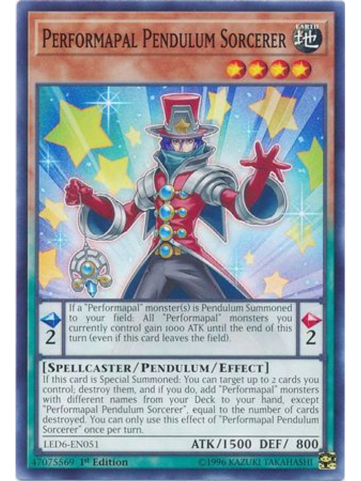 Performapal Pendulum Sorcerer - LED6-EN051 - Common 1st Edition 1