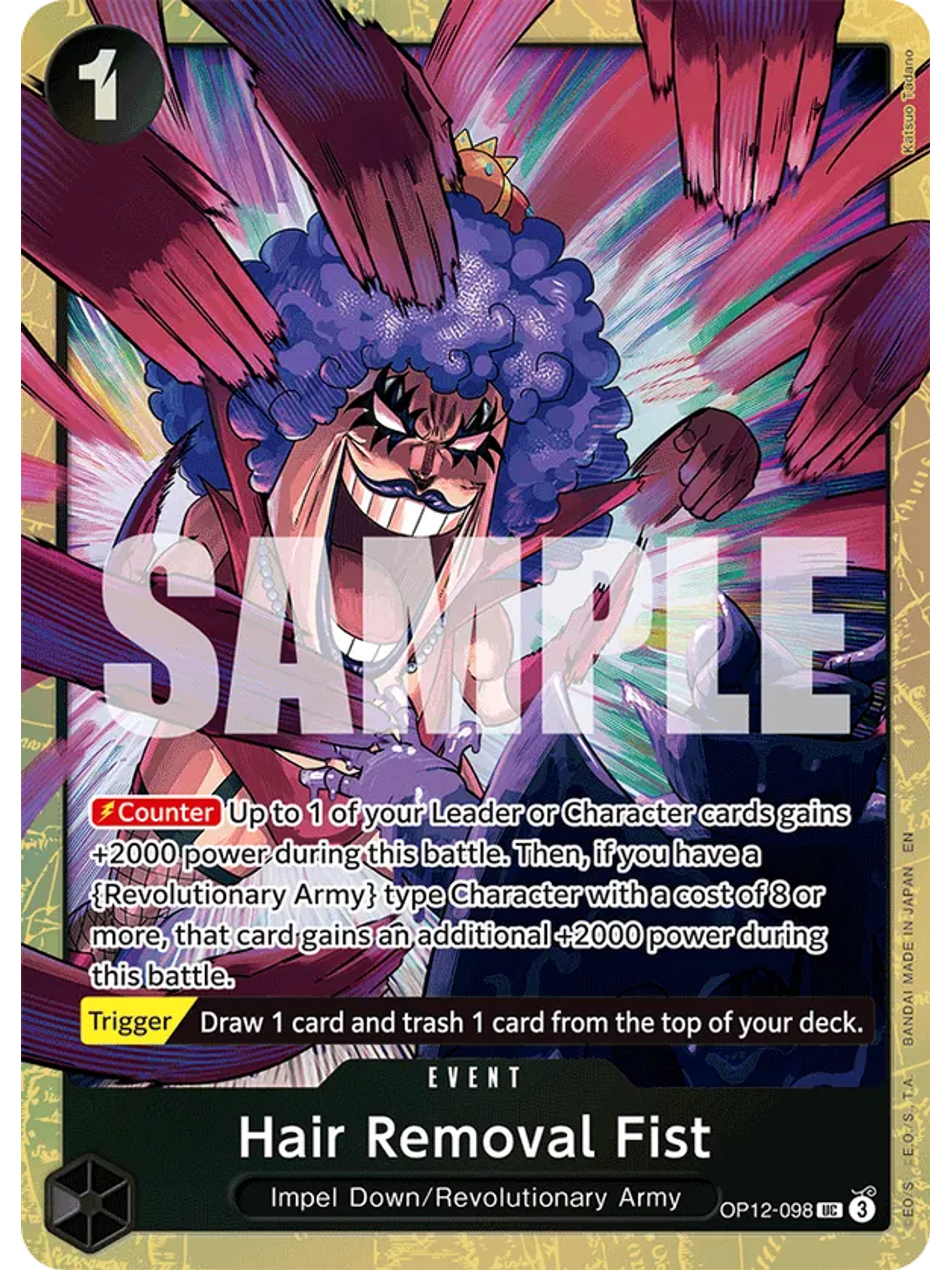 OP12-098 (Alternate Art) Hair Removal Fist 1