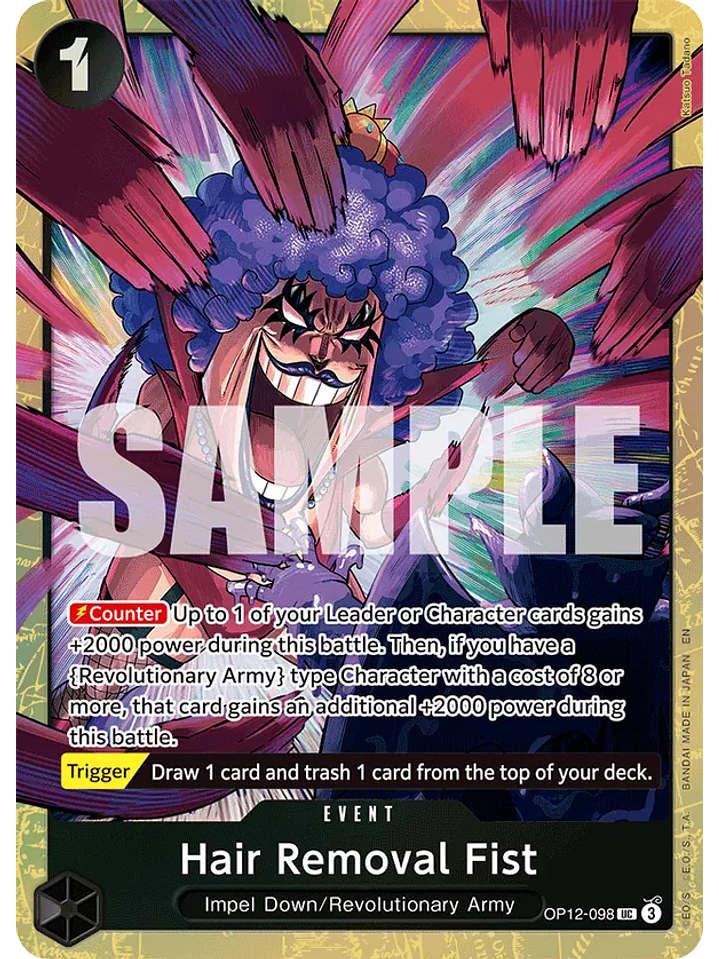 OP12-098 (Alternate Art) Hair Removal Fist 1