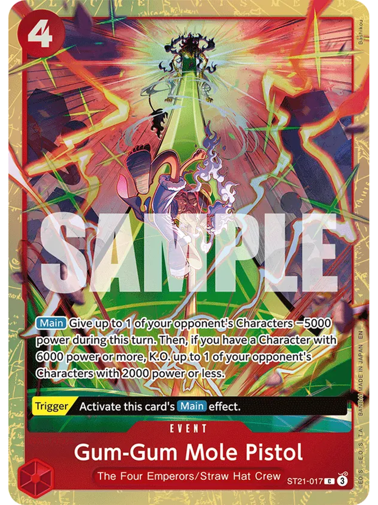 ST21-017 (Alternate Art) Gum-Gum Mole Pistol 1