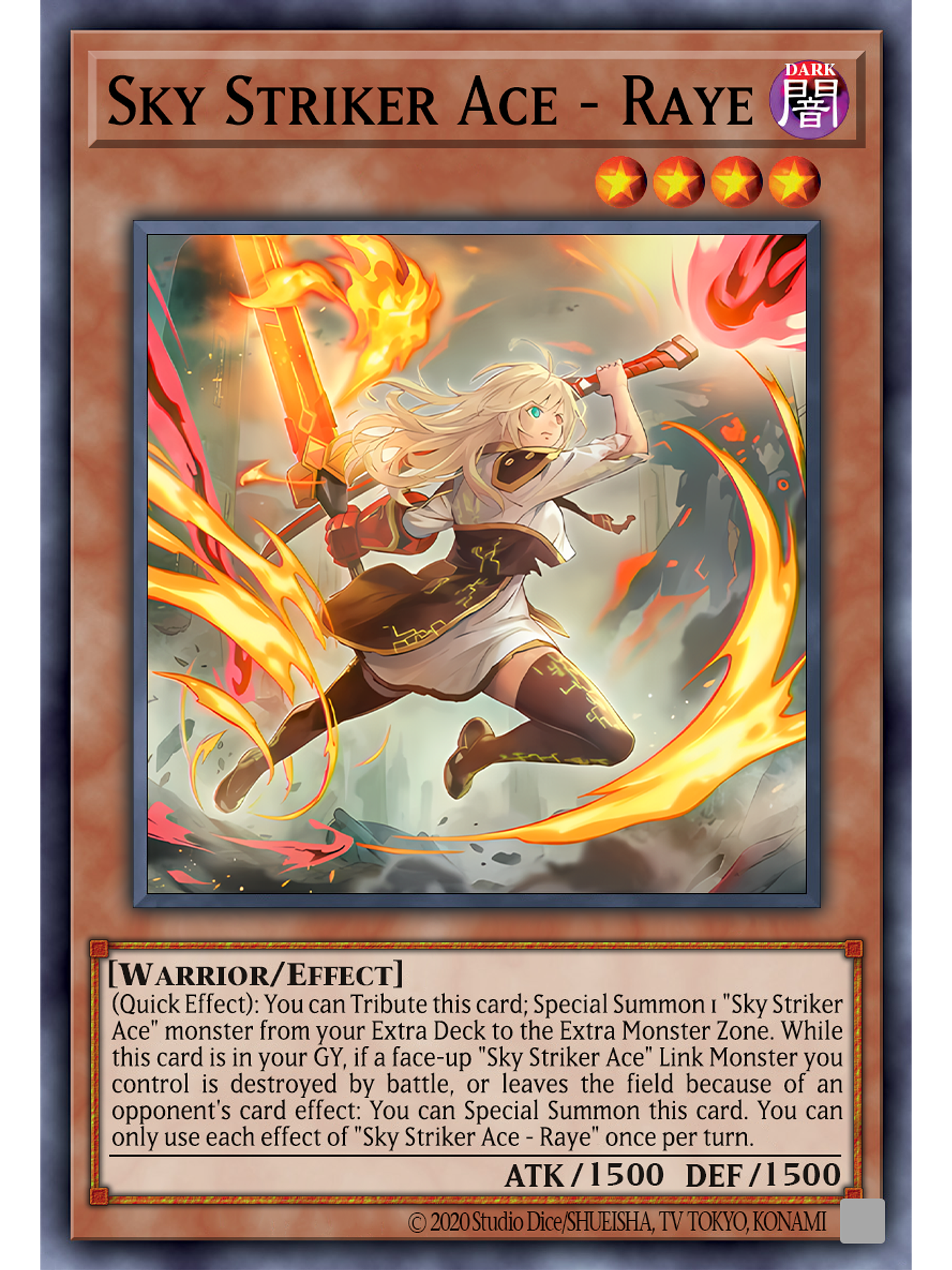 Sky Striker Ace - Raye (alternate art) - L26D-ENS01 - Secret Rare 1st Edition 1