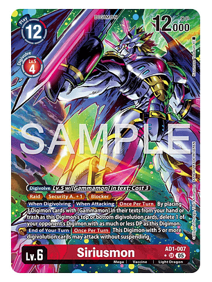 AD1-007 (Alternate Art) Siriusmon