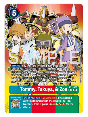 AD1-020 (Alternate Art) Tommy, Takuya, & Zoe