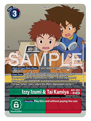 AD1-022 (Alternate Art) Izzy Izumi & Tai Kamiya