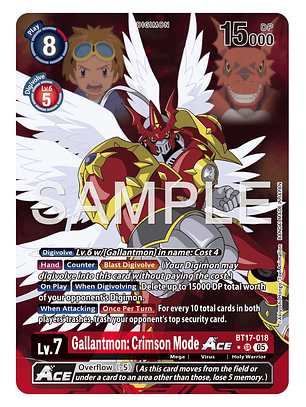 BT17-018 (Alternate Art) Gallantmon: Crimson Mode ACE