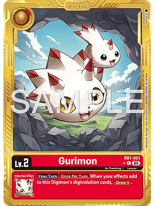RB1-001 (Alternate Art) Gurimon (Gold Border)