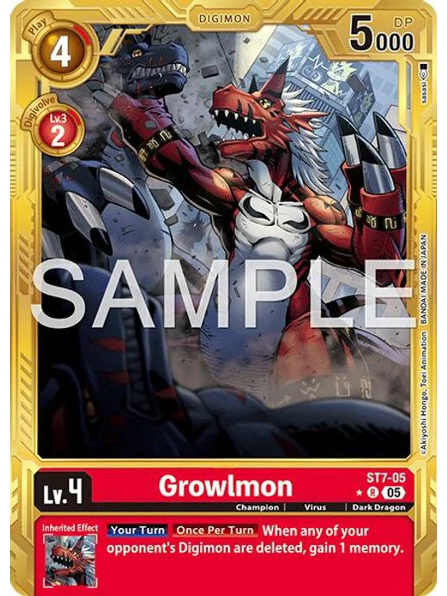 ST7-05 (Alternate Art) Growlmon (Gold Border) 1