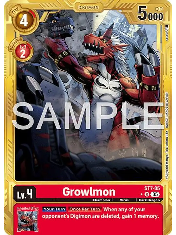 ST7-05 (Alternate Art) Growlmon (Gold Border) 1