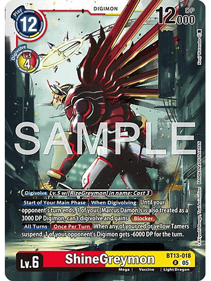 BT13-018 R ShineGreymon (AD01 Reprint)