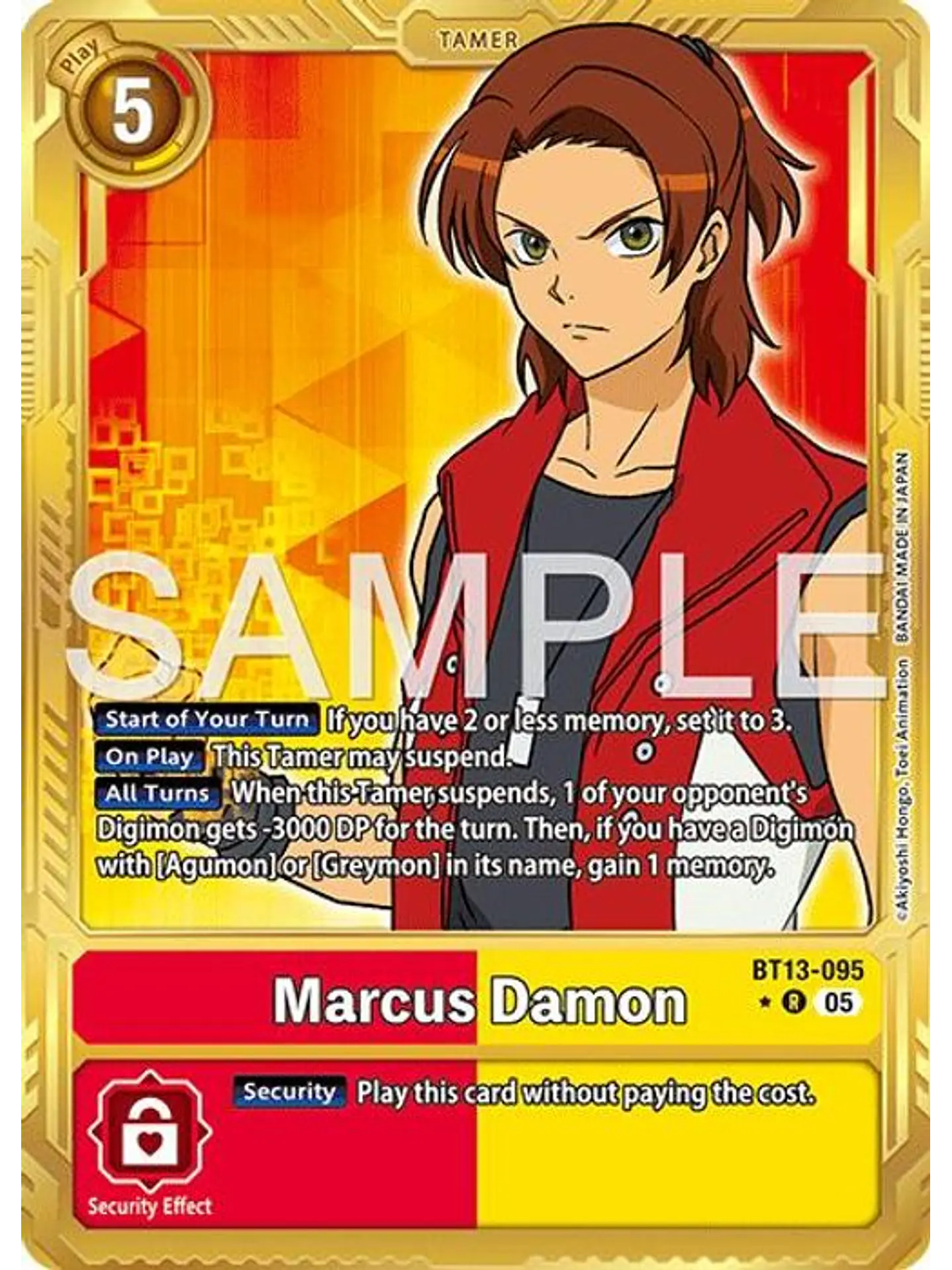 BT13-095 (Alternate Art) Marcus Damon (Gold Border) 1