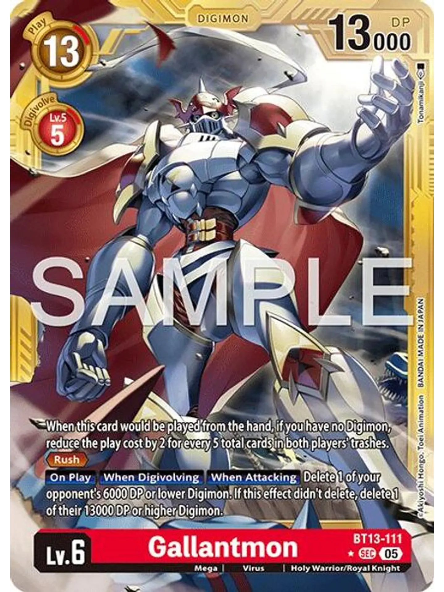BT13-111 (Alternate Art) Gallantmon (Gold Border) 1