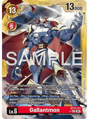BT13-111 (Alternate Art) Gallantmon (Gold Border)