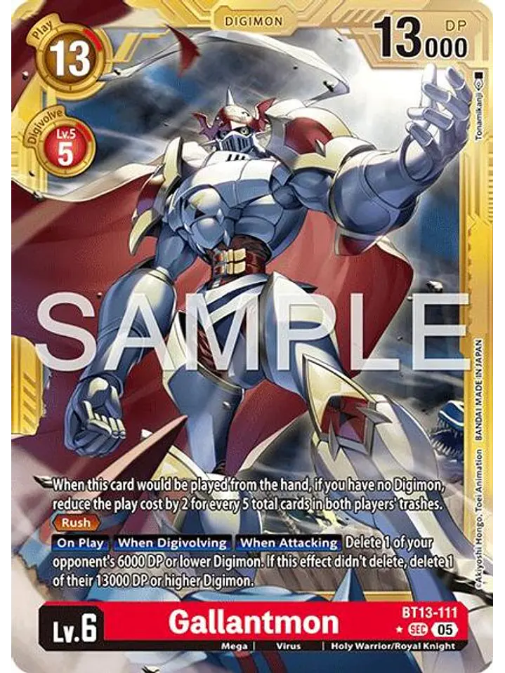 BT13-111 (Alternate Art) Gallantmon (Gold Border) 1