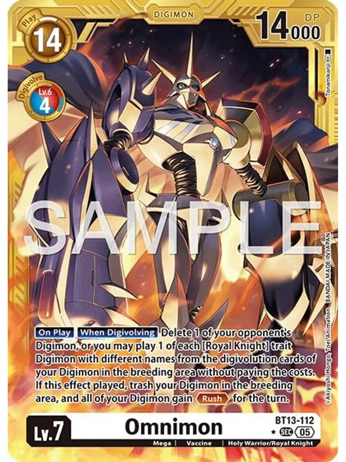 BT13-112 (Alternate Art) Omnimon (Gold Border) 1