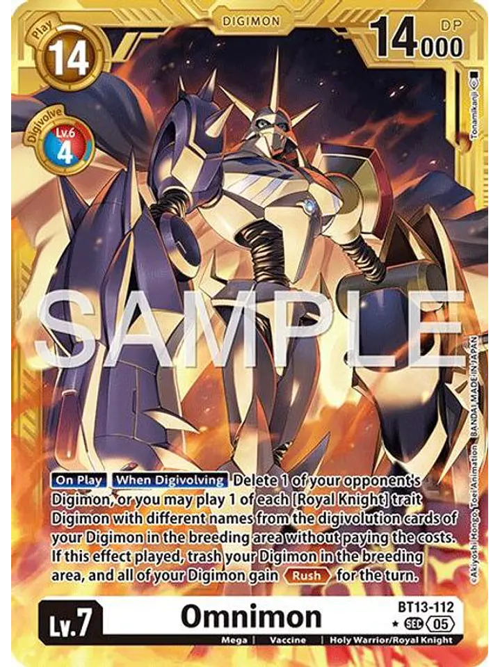 BT13-112 (Alternate Art) Omnimon (Gold Border) 1