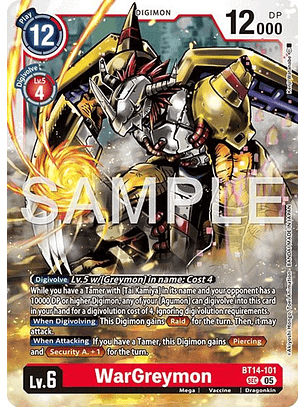 BT14-101 SEC WarGreymon (AD01 Reprint)